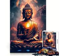 Rompecabezas Buddha Lotus Sacred Flame para Adultos 1000 Piezas,un desafío para el Pensamiento,diversión Tranquila,sin Bordes ásperos,Regalo Festivo (38x52cm)