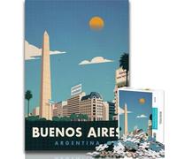 Rompecabezas Buenos Aires 1000 Piezas para Adolescentes, Juguete Educativo Intelectual descompresor, Regalo de Amigo Secreto, 26x38cm