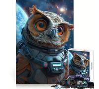 Rompecabezas Búho Astronauta Aventurero de 1000 Piezas para Adolescentes Ideal para Recordar, estimular la Tranquilidad, Momentos de Paz y Elegancia (38x52cm)