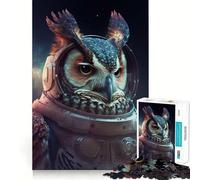 Rompecabezas Búho Astronauta de 1000 Piezas para Adultos Juguete cognitivo para Fortalecer los Lazos afectivos Patrón de ensamblaje Artículo de Santa Claus (38x26cm)