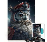 Rompecabezas Búho Astronauta de 1000 Piezas para Adultos Juguete cognitivo para Fortalecer los Lazos afectivos Patrón de ensamblaje Artículo de Santa Claus (38x26cm)