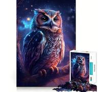 Rompecabezas Búho bajo la Vía Láctea para Adolescentes, 1000 Piezas, Juguete Intelectual, Escape Relajante, Corte de Calidad, Regalo de Temporada (38x26cm)