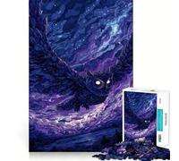 Rompecabezas Búho en Vuelo bajo un Cielo Estrellado para Adolescentes, 1000 Piezas, Juguete de lógica Resistente, Tranquilo, con Bordes definidos, Regalo Elegante (38x52cm)