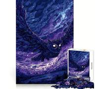 Rompecabezas Búho en Vuelo bajo un Cielo Estrellado para Adolescentes, 1000 Piezas, Juguete de lógica Resistente, Tranquilo, con Bordes definidos, Regalo Elegante (38x52cm)
