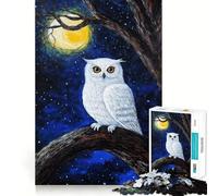 Rompecabezas Búho Nival bajo la luz de la Luna para Adultos, 1000 Piezas, Juego Inteligente, patrón Tranquilo y Relajante, Regalo increíble (50x75cm)