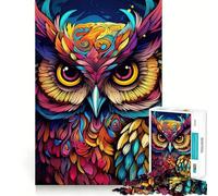 Rompecabezas Búho Vigilante 1000 Juego de Estimulación Mental Cierre Seguro Sin Piezas Sueltas Desafío Mental Interactivo para el Hogar (38x26cm)