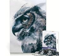 Rompecabezas Búho Vigilante Silencioso de 1000 Piezas para Adolescentes Juguete de razonamiento y Habilidad Tiempo de Serenidad Corte preciso Regalo increíble (38x26cm)