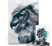 Rompecabezas Búho Vigilante Silencioso de 1000 Piezas para Adolescentes Juguete de razonamiento y Habilidad Tiempo de Serenidad Corte preciso Regalo increíble (38x26cm)