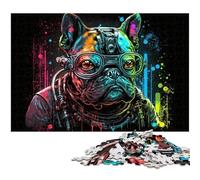Rompecabezas Bulldog de 1000 Piezas para Adultos, Rompecabezas difíciles, navideño y decoración del hogar, 50x75cm/19,68x29,52 Pulgadas.