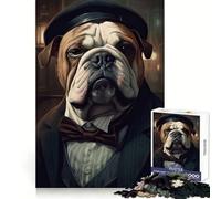 Rompecabezas Bulldog Dog Gangster de 1000 Piezas para Adolescentes desarrolla la Capacidad de razonamiento,es Relajante Tiempo Libre Un Regalo entrañable (38x52cm)