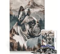 Rompecabezas Bulldog Mountain Scene para Adultos,1000 Piezas,Sharp Memory,Quiet Recreation,Profundity Edges,Prospective,Birthday Gift (38x26cm)