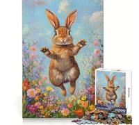Rompecabezas Bunny in Bloom de 1000 Piezas para Adolescentes Rompecabezas Sharp Recall,Relajante,para Momentos de Ocio,Uniforme, (38x52cm)