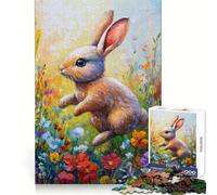 Rompecabezas Bunny in Bloom de 1000 Piezas para Adolescentes Rompecabezas Sharp Recall Relajante Tiempo de Descanso Corte Uniforme (50x75cm)