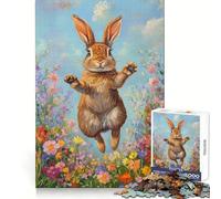 Rompecabezas Bunny in Bloom para Adolescentes,1000 Piezas,desafío Inteligente,pasatiempo Relajante,Cierre Fino,Regalo navideño (50x75cm)