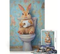 Rompecabezas Bunny on The Throne de 1000 Piezas para Adolescentes Rompecabezas Sharp Recall,Relajante,para Momentos de Ocio,Uniforme, (50x75cm)