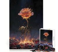 Rompecabezas Burning Rose de 1000 Piezas para Adolescentes Entrenamiento Inteligente,Escape Tranquilo,Corte Impecable,Regalo de Invierno (50x75cm)