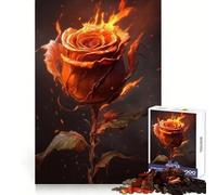 Rompecabezas Burning Rose de 1000 Piezas para Adultos Desarrolla la lógica,facilita la relajación y Permite armar Piezas fácilmente Un Regalo Encantador (50x75cm)
