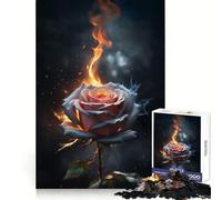 Rompecabezas Burning Rose in Dark para Adolescentes,1000 Piezas Mejora la Memoria,relaja la Mente,Divertido, Regalo Ideal (38x52cm)