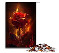 Rompecabezas Burning Rose1 de 1000 Piezas, de Madera, para Adultos y niños Mayores de 12 años, Divertido Rompecabezas Familiar de 1000 Piezas