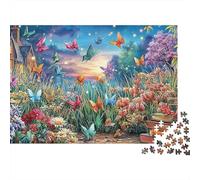 Rompecabezas Butterflies 1000 Piezas Adultos Jardín Nocturno Mariposas Origami Linterna Desafiante Duro Premium Grueso Resistente Vibrante Alivio Estrés 70x50cm/1000pzs