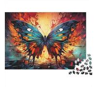 Rompecabezas Butterfly Fire Art de 1000 Piezas: Mariposa Gigante con Ojos, Juego Educativo para Adultos, decoración del hogar, desafío, Alta dificultad, cumpleaños, 38x26cm