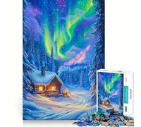 Rompecabezas Cabaña País de Las Maravillas Invernal,1000 Piezas,Juego de Habilidad para Pensar,Piezas de Ajuste, Actividad Nocturna Divertida para Toda la Familia (38x26cm)