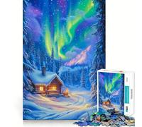 Rompecabezas Cabaña País de Las Maravillas Invernal 1000 Piezas Juego de lógica y Pensamiento Experto en Corte Artesanía Tiempo de Tranquilidad Ejercicio Mental en casa (38x52cm)
