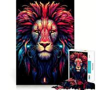 Rompecabezas Cabeza de León Rojo de 1000 Piezas para Adolescentes Ayuda a desarrollar la Memoria Fácil de Usar Bordes limpios Sorpresa navideña (38x26cm)