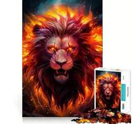 Rompecabezas Cabeza de León Rojo de 1000 Piezas para Adolescentes Juguete de lógica Fina, fácil de Usar, con Bordes limpios, Ideal para Festivales (38x26cm)