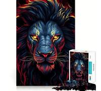 Rompecabezas Cabeza de León Rojo de 1000 Piezas para Adolescentes Juguete de lógica Fina, fácil de Usar, con Bordes limpios, Ideal para Festivales (38x26cm)