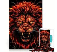 Rompecabezas Cabeza de León Rojo de 1000 Piezas para Adolescentes Juguete para desarrollar la lógica Divertido y Relajante Corte preciso Regalo artístico (38x52cm)