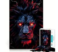 Rompecabezas Cabeza de León Rojo para Adultos, 1000 Piezas, Juego Inteligente, Relajante, Divertido, con Patrón, Regalo Preciado (38x26cm)