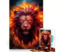 Rompecabezas Cabeza de León Rojo para Adultos 1000 Piezas Mejora la Memoria Juego en Grupo Patrón Ensamblaje Sorpresa de Navidad (38x52cm)