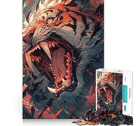 Rompecabezas Cabeza de Tigre Rugiente para Adultos, 1000 Piezas, estimula la Memoria, diversión Relajante, Corte Premium, Regalo Original 38x26cm