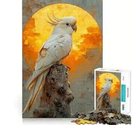 Rompecabezas Cacatúa Blanca al Atardecer para Adultos 1000 Piezas Juego de Concentración Mental Corte de Precisión Bordes Lisos Un Reto Divertido para Pasar el Tiempo (50x75cm)
