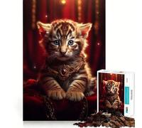 Rompecabezas Cachorro de Tigre Mago de 1000 Piezas Diversión para ejercitar la Mente Piezas sin Rebabas y de Corte Limpio Actividad Absorbente para Noches tranquilas (50x75cm)