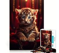 Rompecabezas Cachorro de Tigre Mago para Adolescentes 1000 Juego de Diversión Mental Conexión Limpia y Sin Interrupciones Una Forma Atractiva de Pasar Horas Libres (38x26cm)