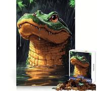 Rompecabezas Caimán bajo la Lluvia de 1000 Piezas para Adolescentes Ideal para Relajarse y Pensar con claridad Encaje Firme (50x75cm)