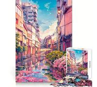 Rompecabezas Calle Dulce de Chiyoda para Adolescentes, 1000 Piezas, Agudeza Mental, Calma, Ocio, Ajuste Preciso, (38x26cm)