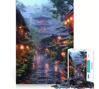Rompecabezas Calle Japonesa lluviosa para Adolescentes 1000 Piezas Juguete de lógica Clara Disfruta despacio Corte Sorpresa de cumpleaños (50x75cm)