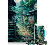 Rompecabezas Calle Lluviosa para Adolescentes 1000 Piezas Colección Arte de Corte Claro y Calma (38x52cm)