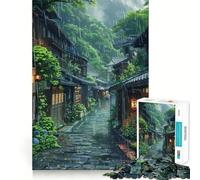 Rompecabezas Calle Lluviosa para Adultos 1000 Piezas Mejora la Memoria Juego en Grupo Patrón Ensamblaje Sorpresa de Navidad (50x75cm)