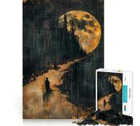 Rompecabezas Caminando a la luz de la Luna para Adultos 1000 Piezas Juego de Memoria Ajuste Firme Montaje Seguro Juego de construcción de Conexiones significativas (50x75cm)