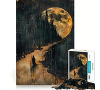 Rompecabezas Caminando a la luz de la Luna para Adultos 1000 Piezas Juego para estimular la Mente tamaño Uniforme Piezas precisas Ideal para Viajar ejercitar la Mente (38x52cm)