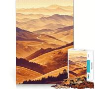 Rompecabezas Camino de montaña al Atardecer para Adultos, 1000 Piezas, Juguete para concentrarse, Relajarse, Bordes Ajustados, selección de Deseos de Papá Noel (50x75cm)