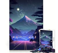 Rompecabezas Camino de Montaña Nocturno de 1000 Piezas para Adultos Juguete de lógica Resistente, antiestrés, Bordes definidos, Regalo Original (38x26cm)
