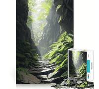 Rompecabezas Camino de Piedra a Través del Bosque, 1000 Piezas para Adolescentes, Juguete para Estimular la Lógica, Juego Relajante, Arte de Borde Premium, Coleccionable 50x75cm