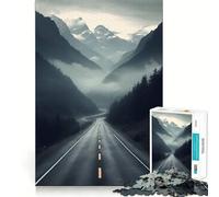 Rompecabezas Camino en montañas con Niebla para Adolescentes, 1000 Piezas, Juguete para desarrollar la Habilidad y la concentración, Corte preciso, (50x75cm)