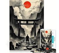 Rompecabezas Camino Samurai al Sol Rojo para Adolescentes, 1000 Piezas, Juguete Inteligente para Aliviar el Estrés, Bordes Afilados, Regalo de Cumpleaños (38x52cm)