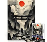 Rompecabezas Camino Samurai al Sol Rojo para Adolescentes, 1000 Piezas, Juguete Inteligente para Aliviar el Estrés, Bordes Afilados, Regalo de Cumpleaños (38x52cm)